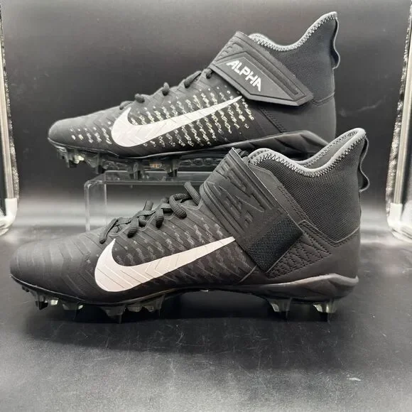 NEW Nike Alpha Menace Pro 2 Mid Football Cleats Black AQ3209-002 Men’s Size 12
